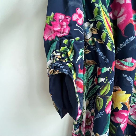 Soft Surroundings Navy Paisley Floral Samantha Maxi Dress PM Coastal Preppy - Picture 11 of 16